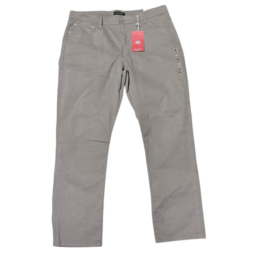 Lucky Brand 410 Mens Size 38x32 Athletic Straight Stretch‎ 5 Pocket Gray Pants